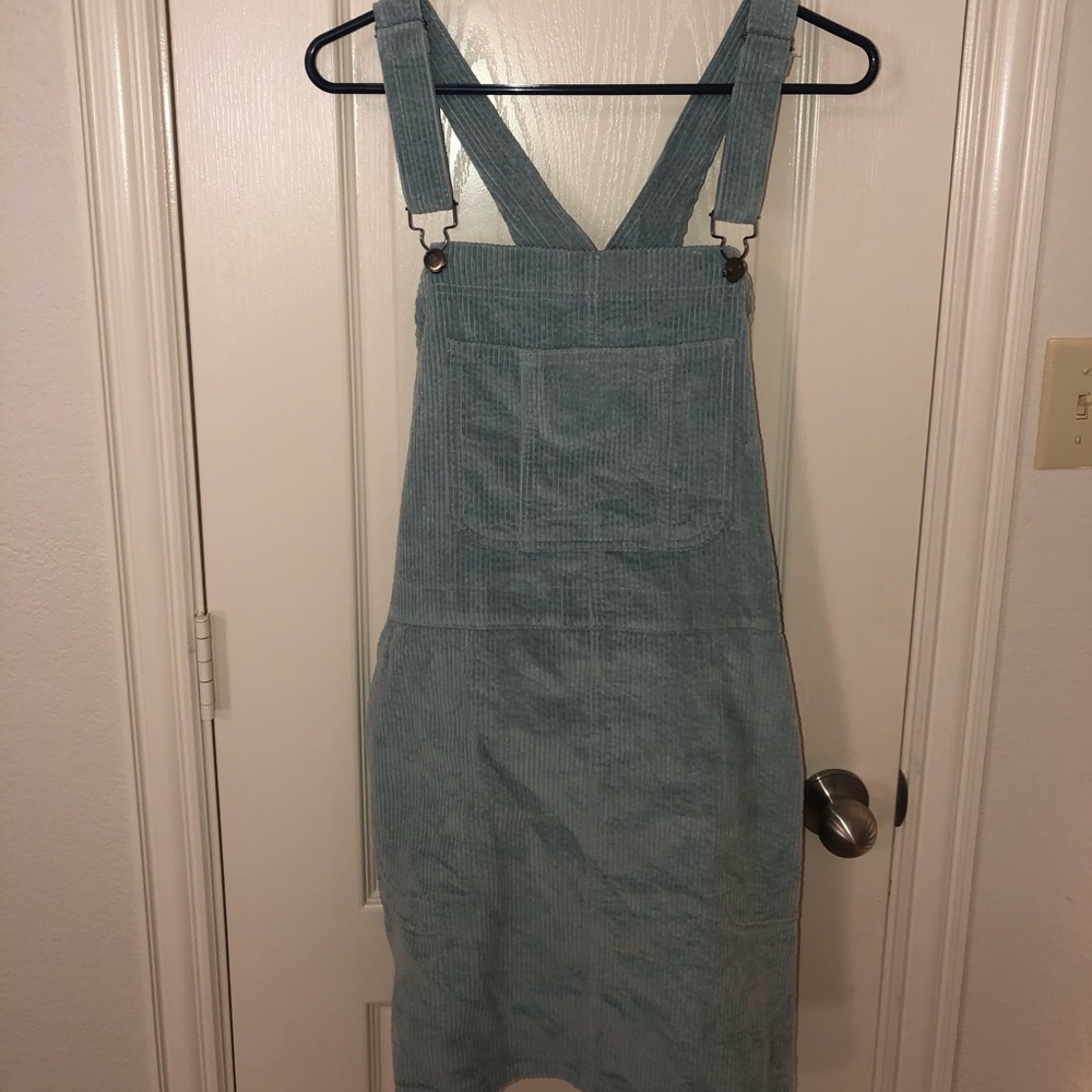 XL NWT corduroy teal overall dress